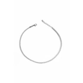 Mistik Silver 1.5 mm Beyaz Taşlı Gümüş Su Yolu Halhal