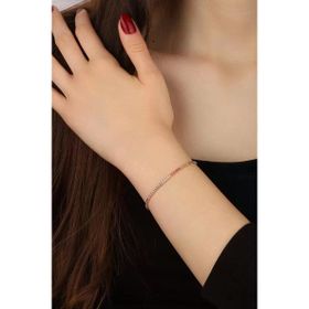 Mistik Silver 1.5 mm Renkli Taşlı Su Yolu Gümüş Bileklik