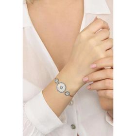 Mistik Silver 3 Gözlü Turkuaz Nazar Boncuğu Gümüş Bileklik
