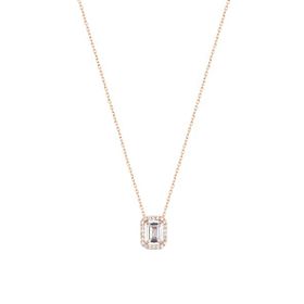 Mistik Silver Baget Taşlı Pırlanta Model Gümüş Kolye
