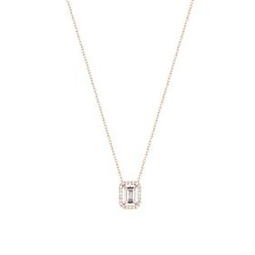 Mistik Silver Baget Taşlı Pırlanta Model Gümüş Kolye