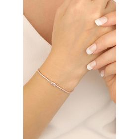 Mistik Silver Baget Taşlı Tenis Gümüş Bileklik