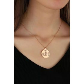 Mistik Silver Beyaz Taşlı Arapça ALLAH Yazılı Gümüş Kolye