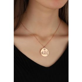 Mistik Silver Beyaz Taşlı Arapça ALLAH Yazılı Gümüş Kolye