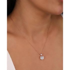 Mistik Silver Beyaz Taşlı Çift Kalpli Gümüş Kolye