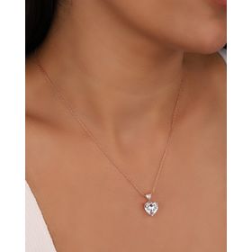 Mistik Silver Beyaz Taşlı Çift Kalpli Gümüş Kolye