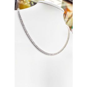 Mistik Silver Beyaz Taşlı Gümüş Choker Kolye