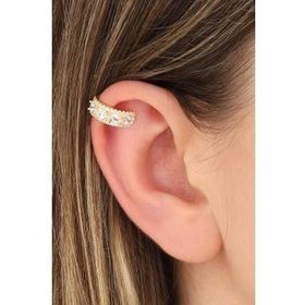 Mistik Silver Beyaz Taşlı Gümüş Earcuf Küpe