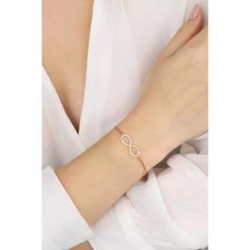 Mistik Silver Beyaz Taşlı Gümüş Sonsuzluk Bileklik