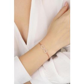 Mistik Silver Beyaz Taşlı Gümüş Sonsuzluk Bileklik