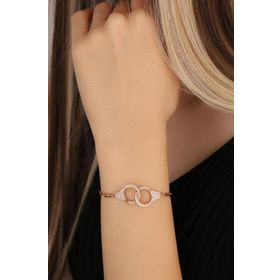 Mistik Silver Beyaz Taşlı Kelepçe Gümüş Bileklik