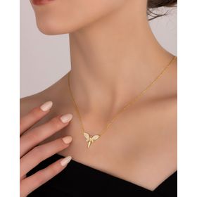 Mistik Silver Beyaz Taşlı Melek Gümüş Kolye