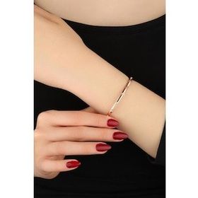 Mistik Silver Beyaz Zirkon Taşlı Gümüş Kelepçe Bilezik