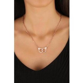 Mistik Silver Beyaz Zirkon Taşlı Gümüş Kelepçe Kolye