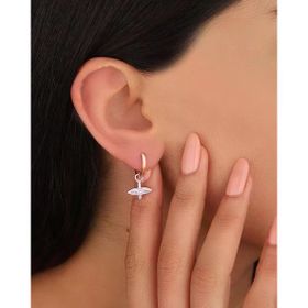 Mistik Silver Beyaz Zirkon Taşlı Gümüş Yusufçuk Küpe