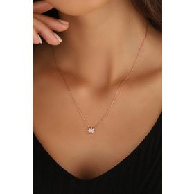 Mistik Silver Beyaz Zirkon Taşlı Küçük Yıldız Gümüş Kolye