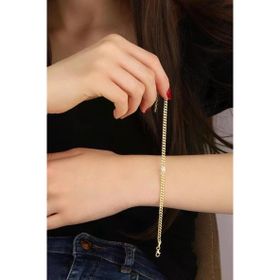 Mistik Silver Büyük Tek Taşlı Gurmet Zincirli Gümüş Bileklik