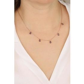 Mistik Silver Damla Doğal Taşlı Gümüş Kolye