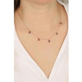 Mistik Silver Damla Doğal Taşlı Gümüş Kolye