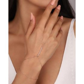 Mistik Silver Düz Çubuk Beyaz Zirkon Gümüş Şahmeran Bileklik