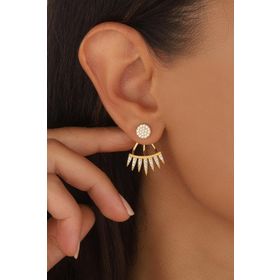Mistik Silver Gümüş Sarkıt Taşlı Küpe