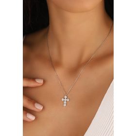 Mistik Silver Haçlı Gümüş Kolye
