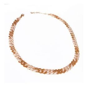 Mistik Silver Kalın Gurmet Zincir Yarısı Taşlı Yarısı Taşsız Gümüş Choker Kolye