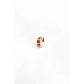 Mistik Silver Kalın Taşlı Gümüş Ear Cuff Küpe