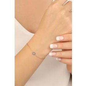 Mistik Silver Klasik Nazar Boncuklu Gümüş Bileklik