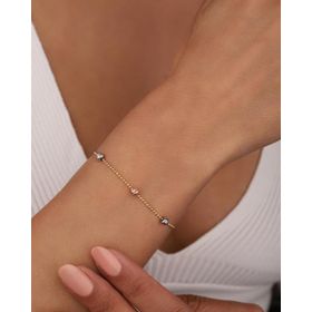 Mistik Silver Küçük Dorika Topçuklu Gümüş Bileklik