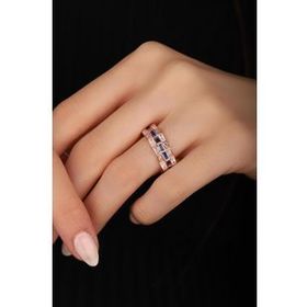 Mistik Silver Lacivert Baget Taşlı Gümüş Yüzük