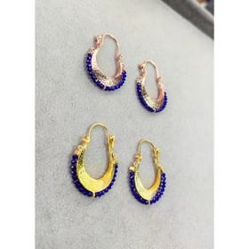 Mistik Silver Lacivert Büyük Boy Sepet Gümüş Küpe