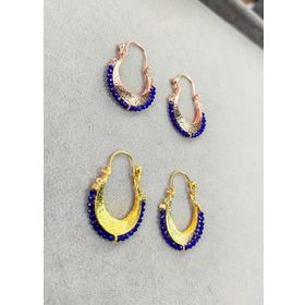 Mistik Silver Lacivert Büyük Boy Sepet Gümüş Küpe
