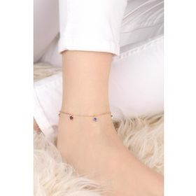 Mistik Silver Lacivert Mineli Yıldız Gümüş Halhal