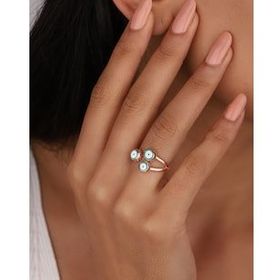Mistik Silver Mineli 3 Gözlü Gümüş Yüzük