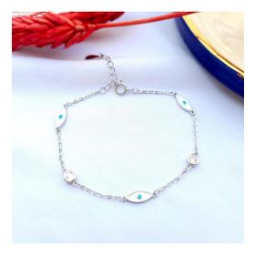 Mistik Silver Mineli Göz Gümüş Bileklik