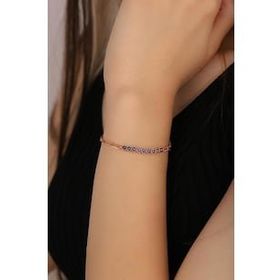 Mistik Silver Mineli Nazar Boncuğu Gümüş Bileklik