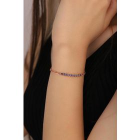 Mistik Silver Mineli Nazar Boncuğu Gümüş Bileklik