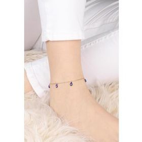 Mistik Silver Mineli Nazar Boncuğu Gümüş Halhal