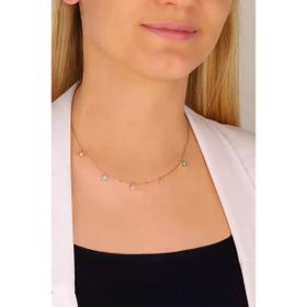 Mistik Silver Mineli Yıldız Sallantılı Gümüş Kolye