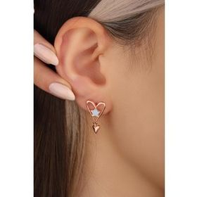 Mistik Silver Mineli Yıldızlı Kalp Gümüş Küpe