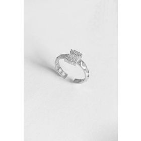 Mistik Silver Ortası Baget Taşlı Gümüş Yüzük