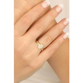 Mistik Silver Ortası Baget Taşlı Gümüş Yüzük