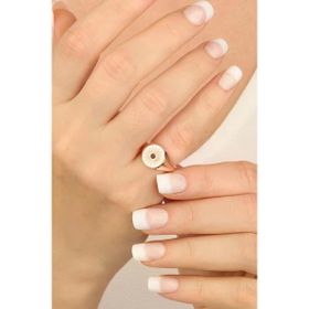 Mistik Silver Ortası Tek Siyah Taşlı Gümüş Yüzük