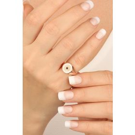 Mistik Silver Ortası Tek Siyah Taşlı Gümüş Yüzük
