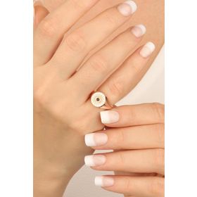Mistik Silver Ortası Tek Siyah Taşlı Gümüş Yüzük