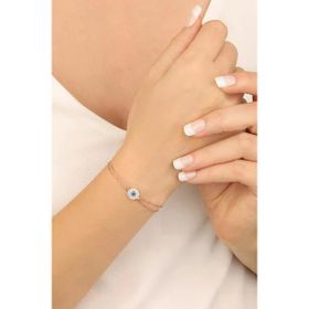 Mistik Silver Ortası Turkuaz Papatya Gümüş Bileklik