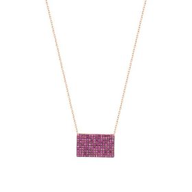 Mistik Silver Pembe Taşlı Gümüş Mektup Kolye