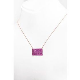 Mistik Silver Pembe Taşlı Gümüş Mektup Kolye