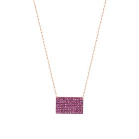 Mistik Silver Pembe Taşlı Gümüş Mektup Kolye